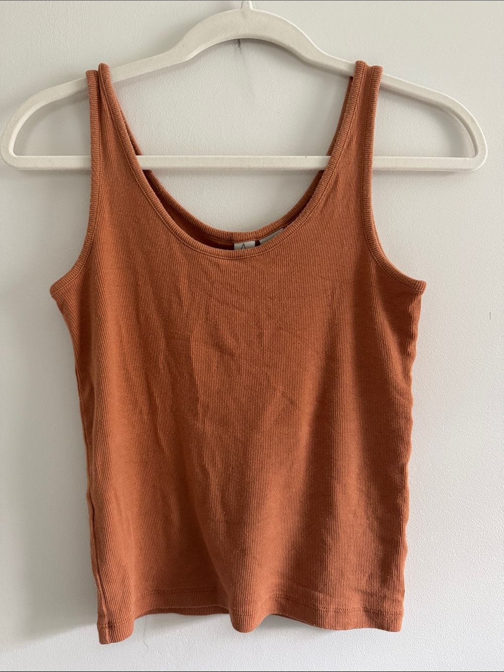 Joie Rust-Orange Ribbed Tank Top